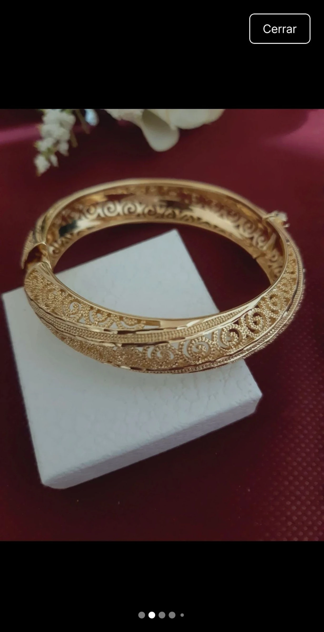 Pulsera Marroquí chapada oro 5,7cm diámetro  – photo 4